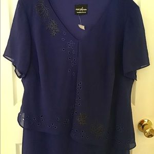 Positive Attitude Dresses - Blueberry Dress With Asymmetric Attached Cover Positive Attitude Dresses - Blueberry Dress With Asymmetric Attached Cover